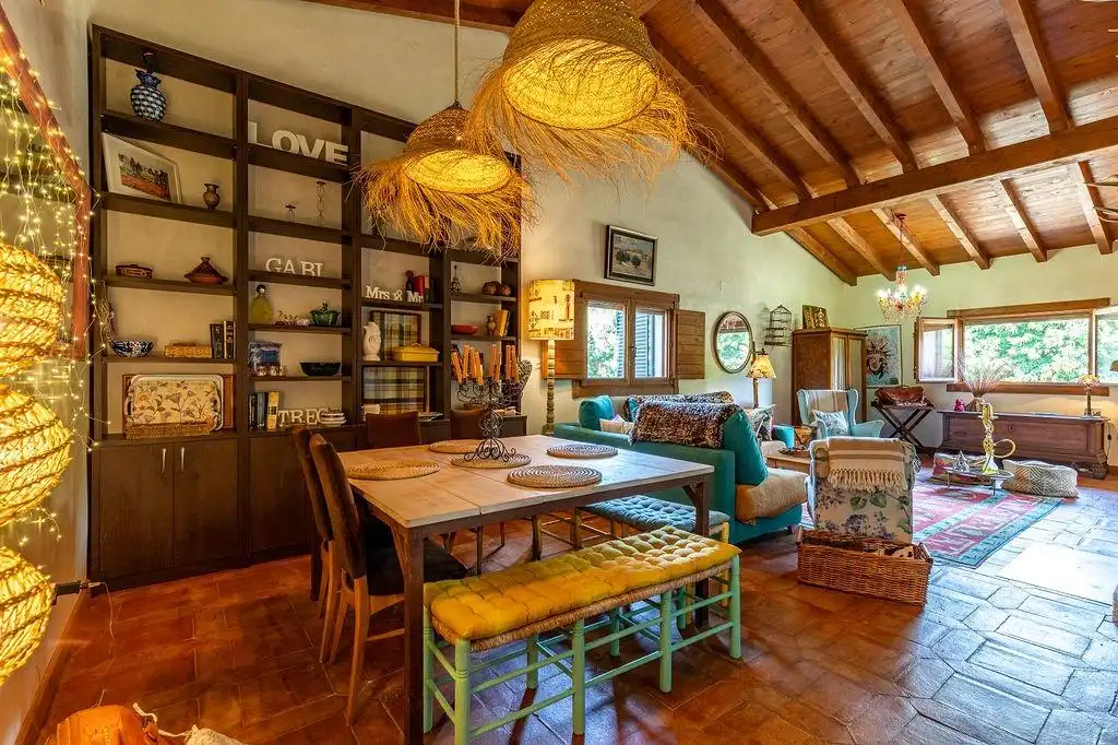Comedor de Finca rústica en venta en Cuacos de Yuste con Jardín privado, Terraza y Piscina
