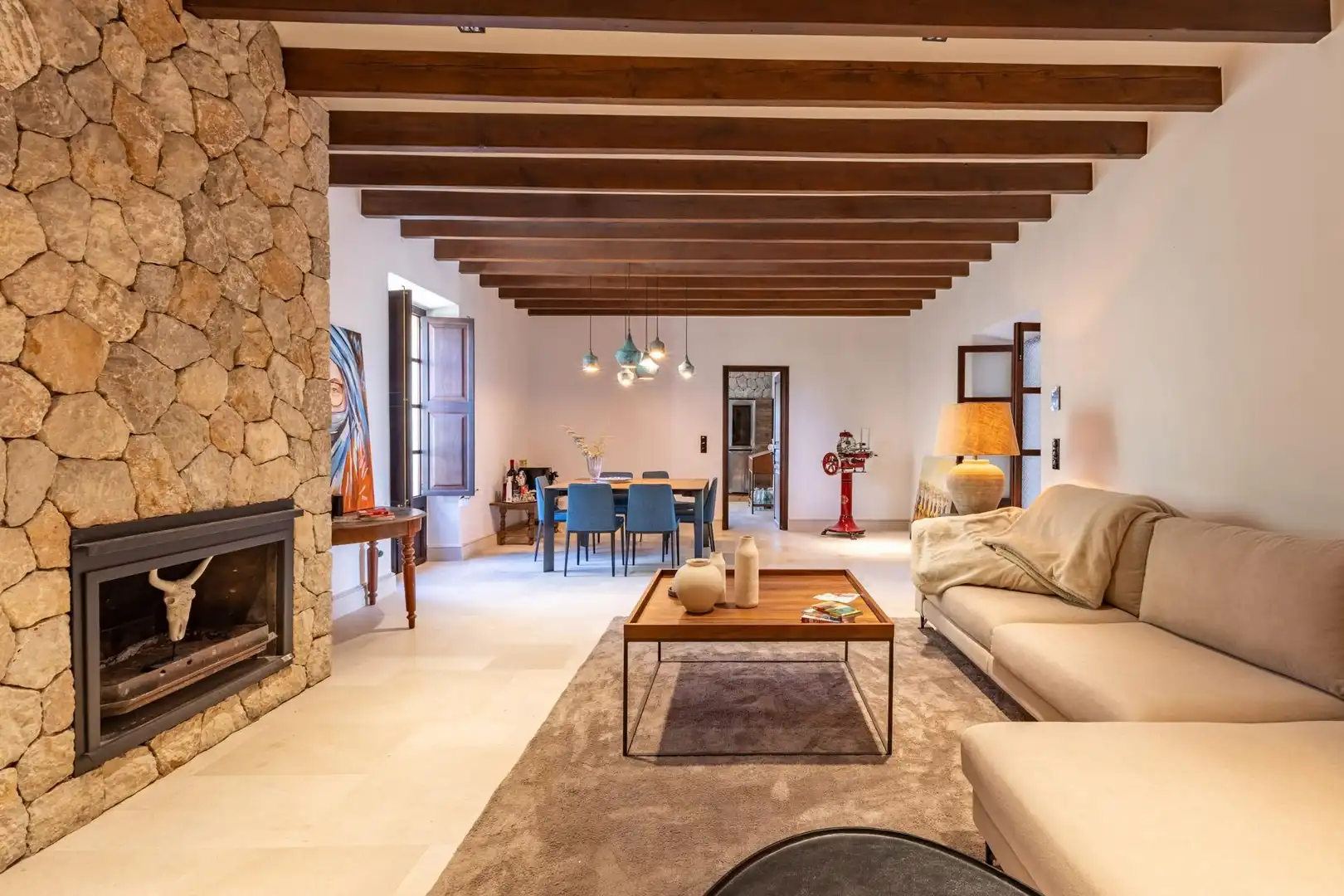 Sala d'estar de Finca rústica en venda en  Palma de Mallorca amb Aire condicionat, Calefacció i Jardí privat