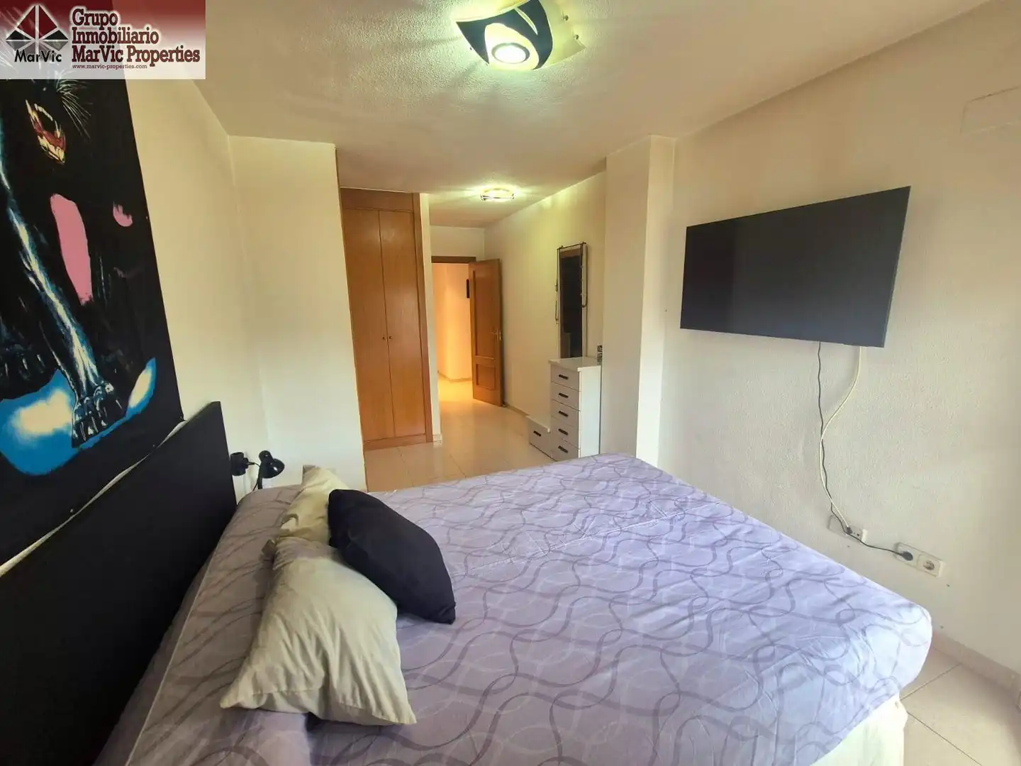 Schlafzimmer von Dachboden zum Verkauf in Villajoyosa / La Vila Joiosa mit Klimaanlage, Terrasse und Balkon