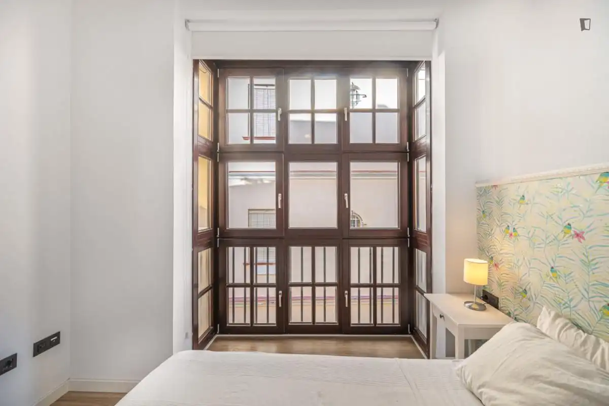 Dormitori de Apartament de lloguer en Málaga amb Aire condicionat, Moblat i Forn