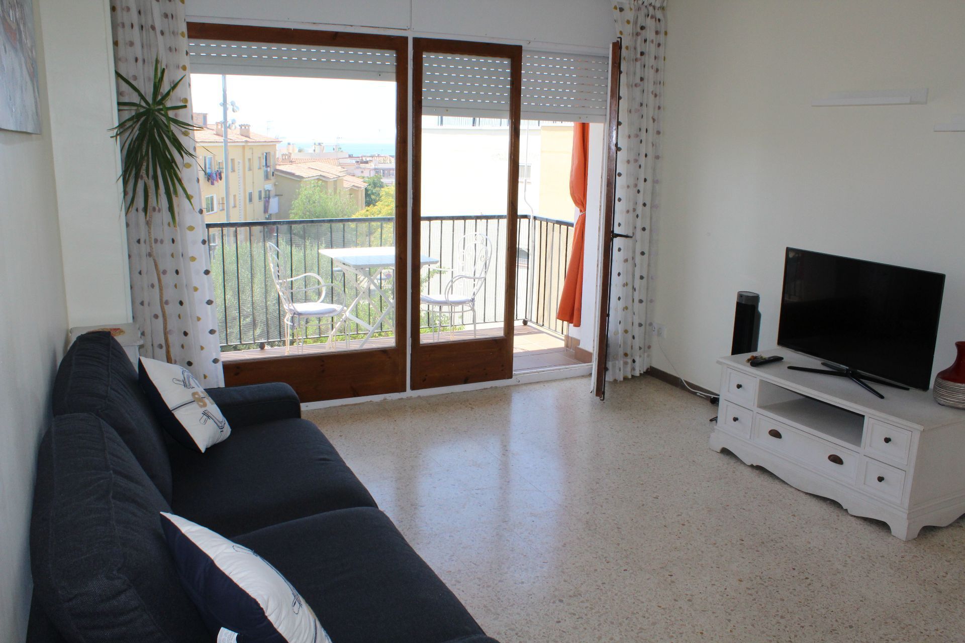Sala d'estar de Apartament de lloguer en Sitges amb Aire condicionat