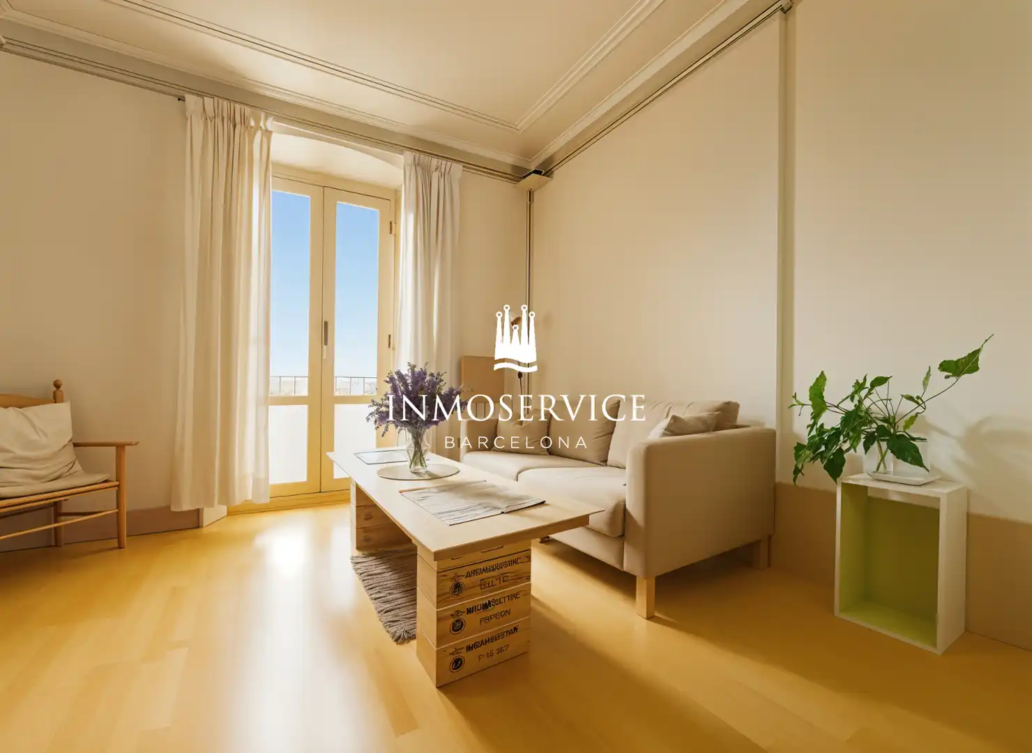 Wohnzimmer von Wohnung zum Verkauf in Barcelona mit Heizung, Parkett und Abstellraum