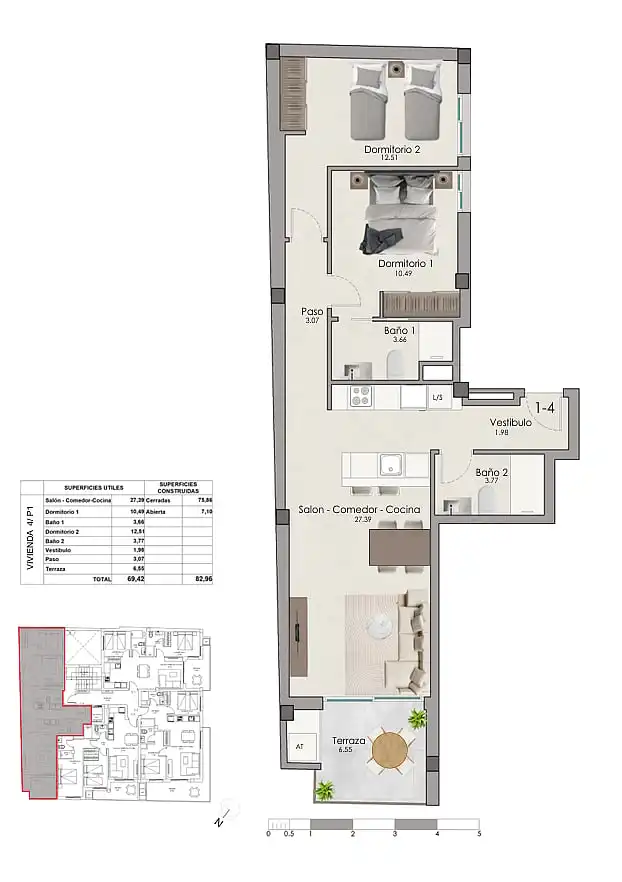 Apartament amb terrassa en venda a Santa Pola ciudad, imagen 14