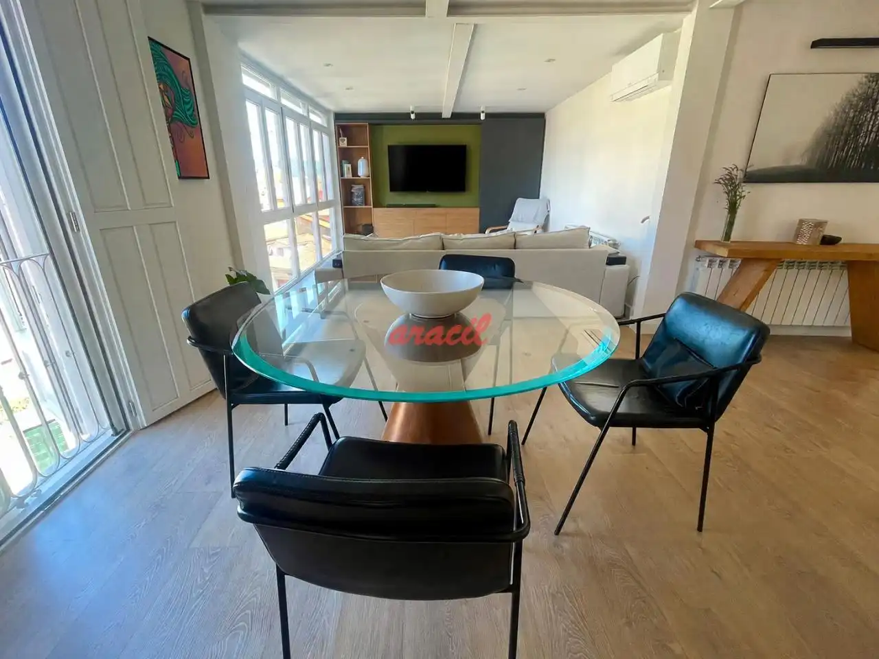 Dining room of Flat for rent in Ourense Capital   with Air Conditioner, Heating and Furnished