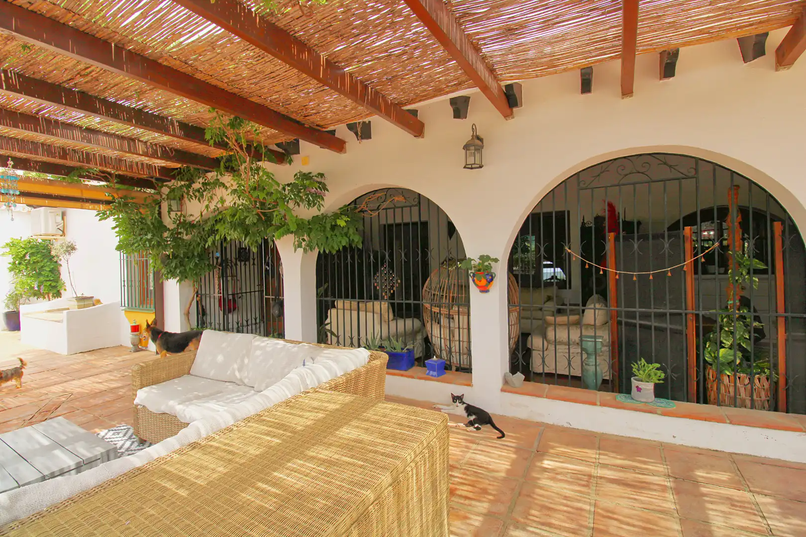 Terraza de Finca rústica en venta en Mijas con Aire acondicionado, Calefacción y Jardín privado