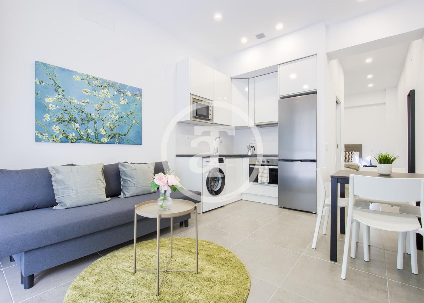 Kitchen of Flat to rent in  Madrid Capital  with Air Conditioner, Heating and Furnished