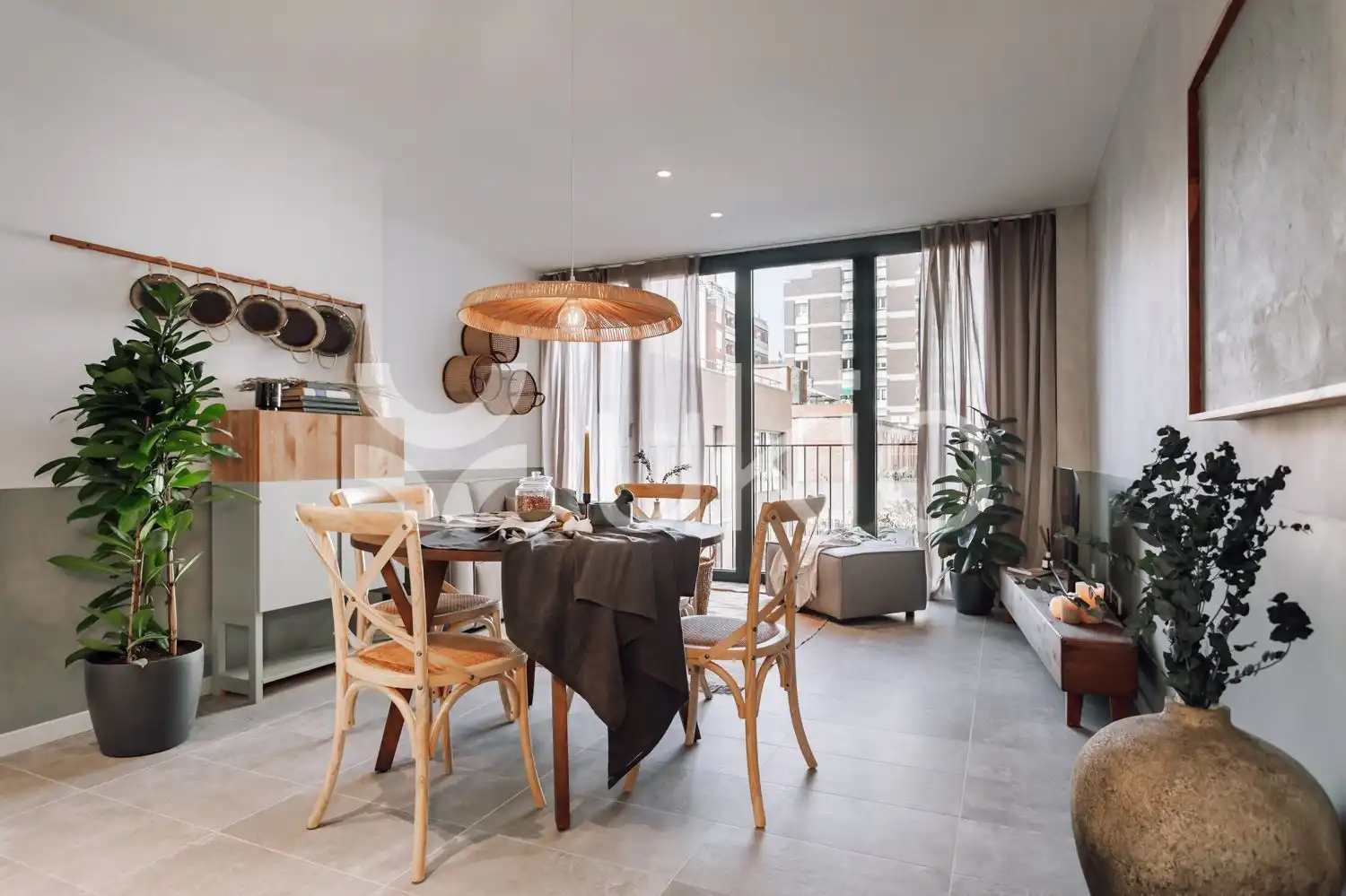 Sala d'estar de Apartament de lloguer en  Barcelona Capital amb Aire condicionat, Calefacció i Moblat