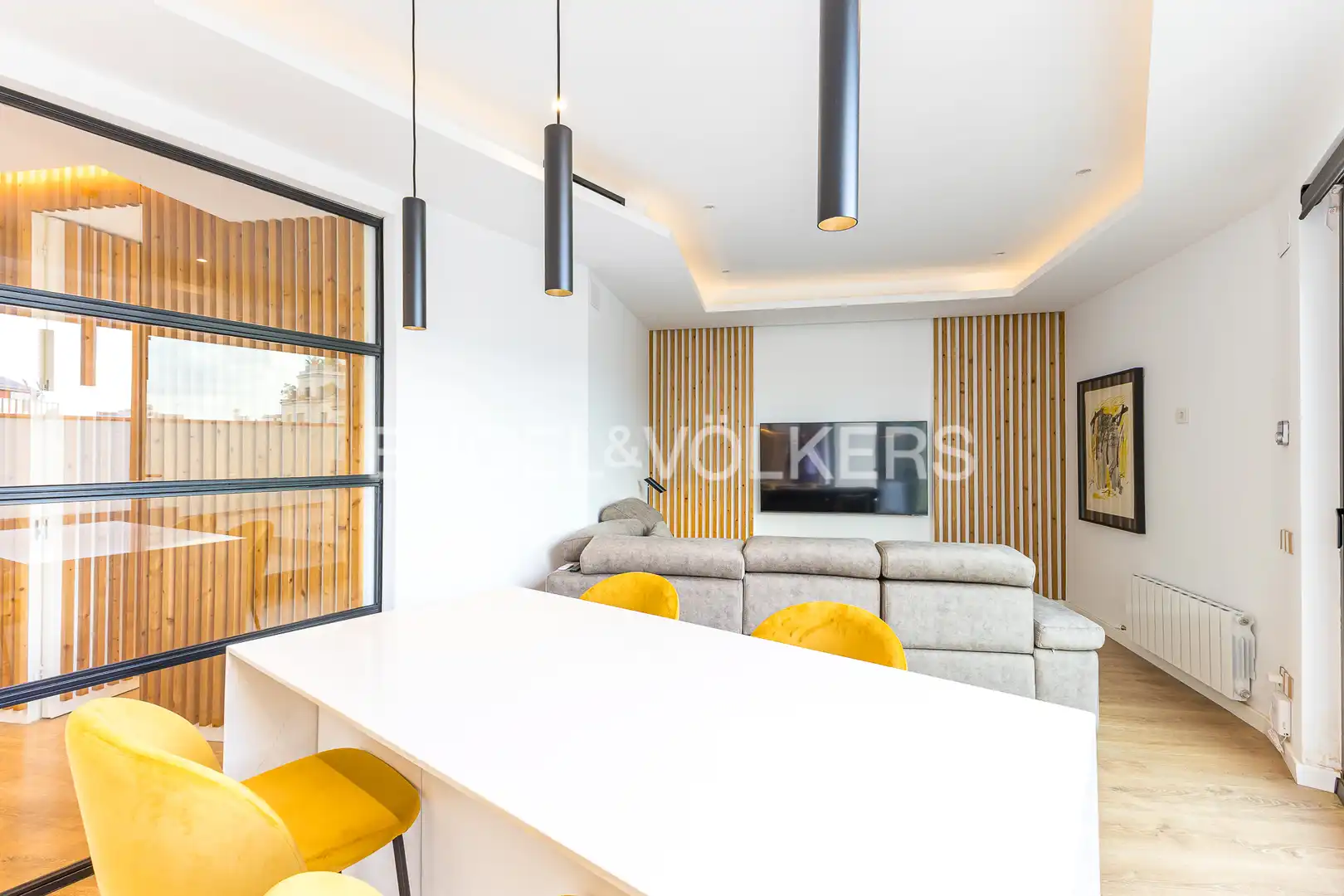 Sala de estar de Ático en venta en Barcelona con Aire acondicionado, Calefacción y Parquet