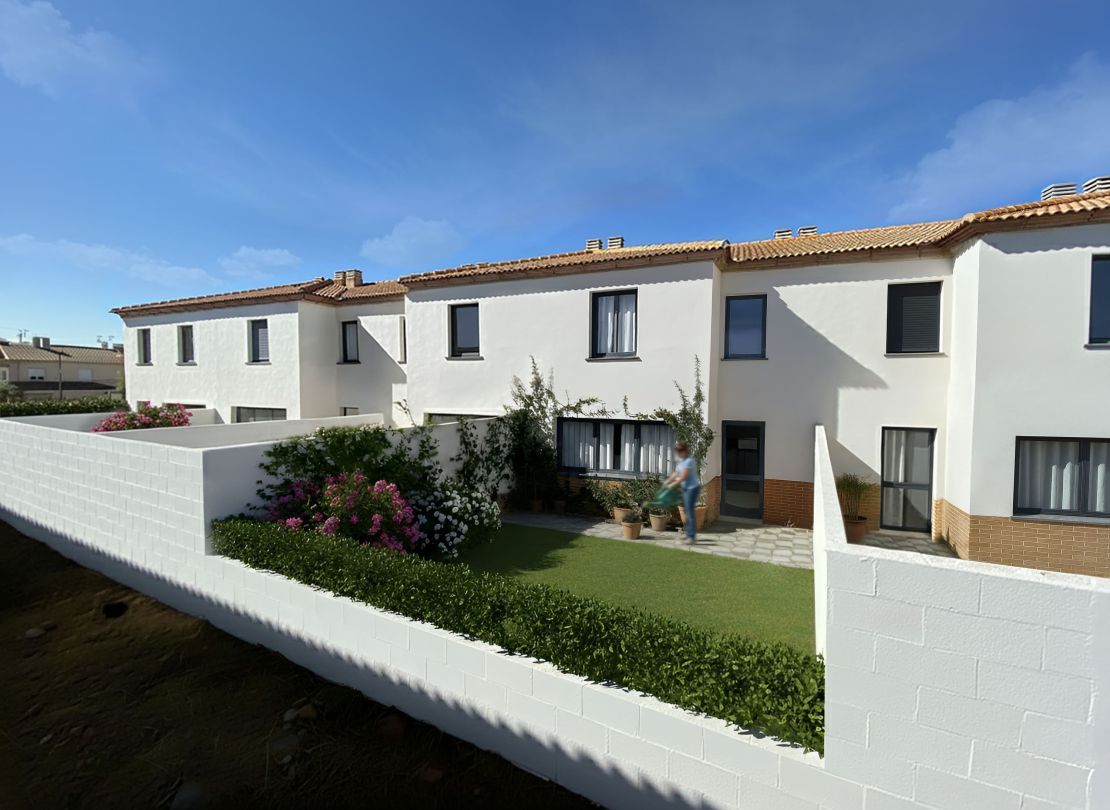 Vista exterior de Casa adosada en venta en Mascaraque con Aire acondicionado, Calefacción y Jardín privado