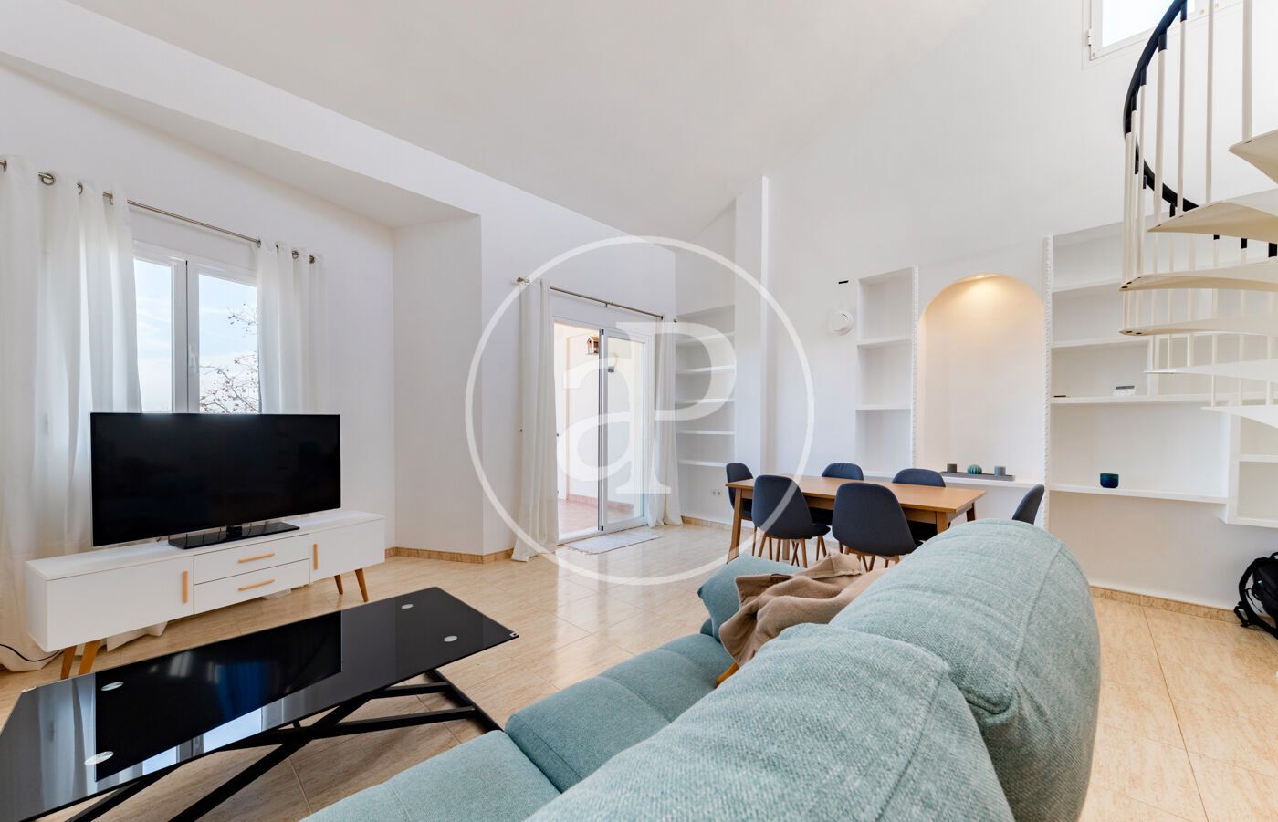 Living room of Attic to rent in  Palma de Mallorca  with Heating, Terrace and Furnished