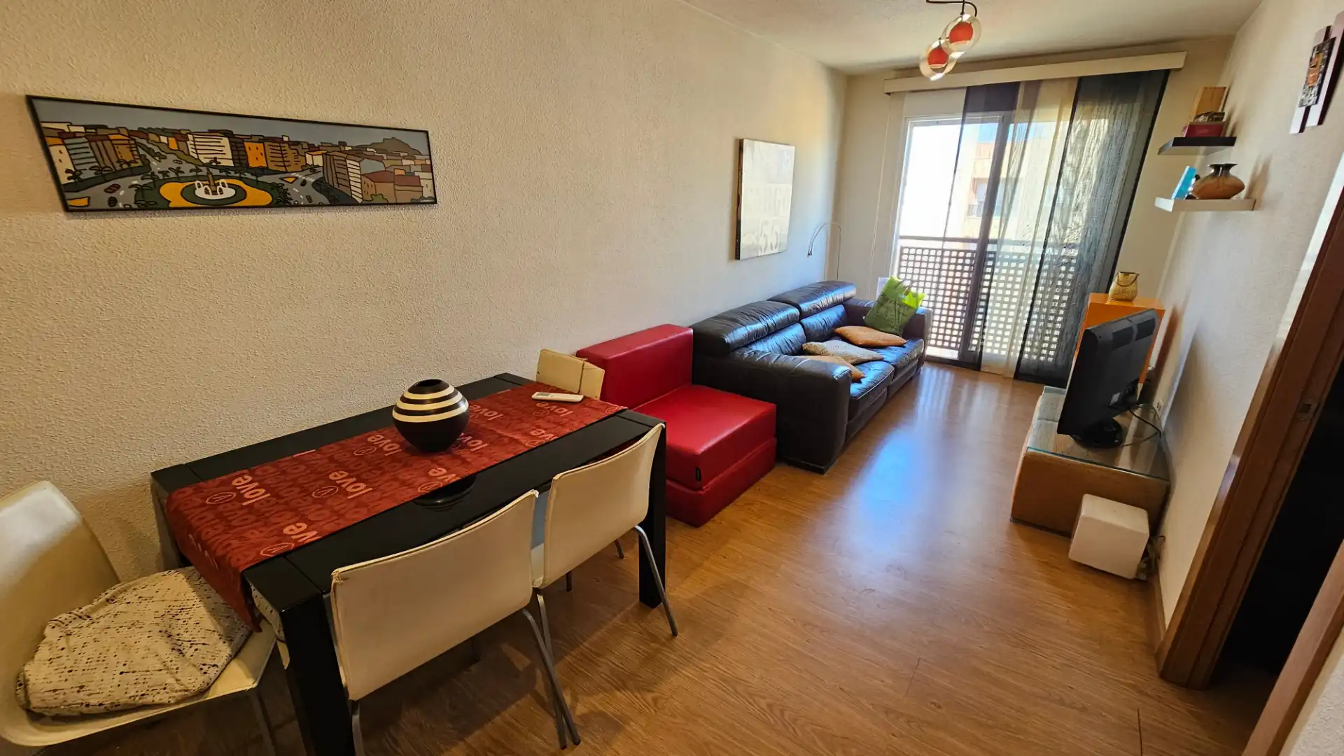 Living room of Flat for rent in El Campello  with Air Conditioner, Heating and Parquet flooring