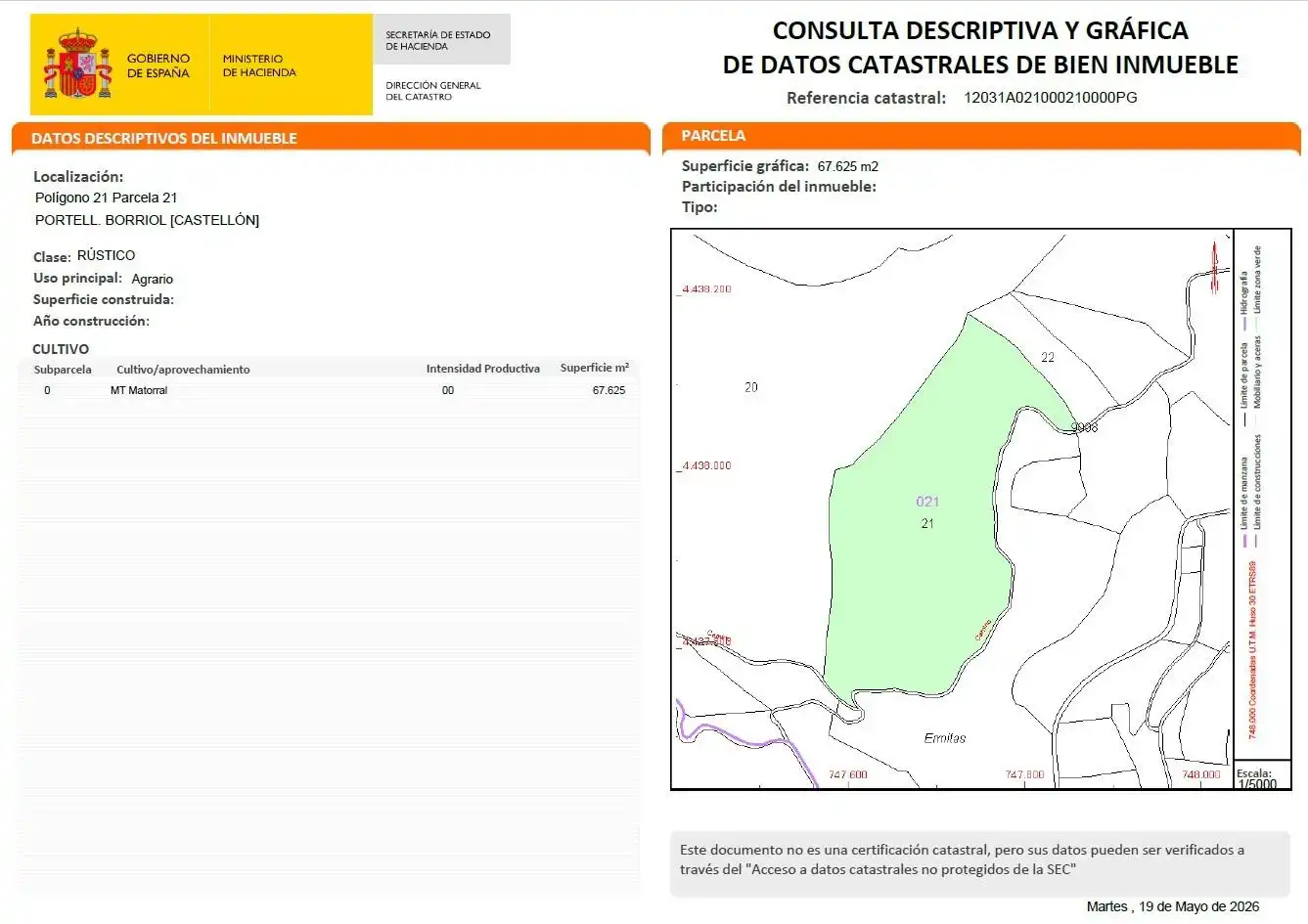 Rural land for sale in Borriol, imagen 9