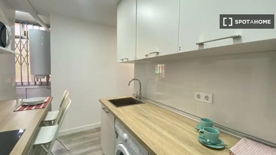Cuina de Pis de lloguer en Madrid amb Aire condicionat, Calefacció i Moblat