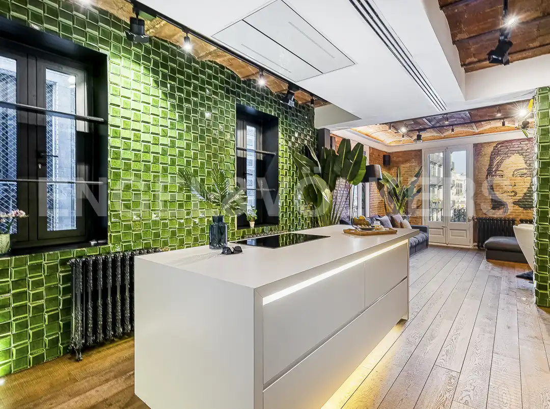 Cocina de Piso de alquiler en Barcelona con Aire acondicionado, Calefacción y Parquet