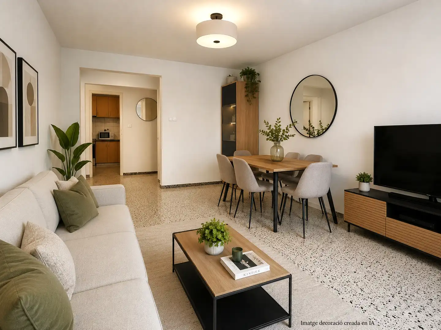 Sala de estar de Piso en venta en L'Aldea con Aire acondicionado, Trastero y Amueblado