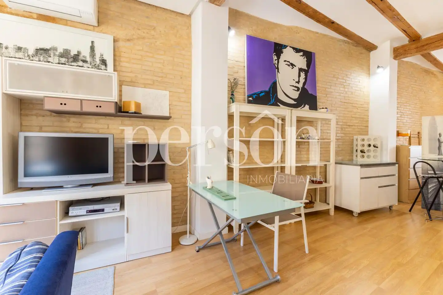 Wohnzimmer von Loft zur Miete in Valencia mit Klimaanlage, Heizung und Möbliert