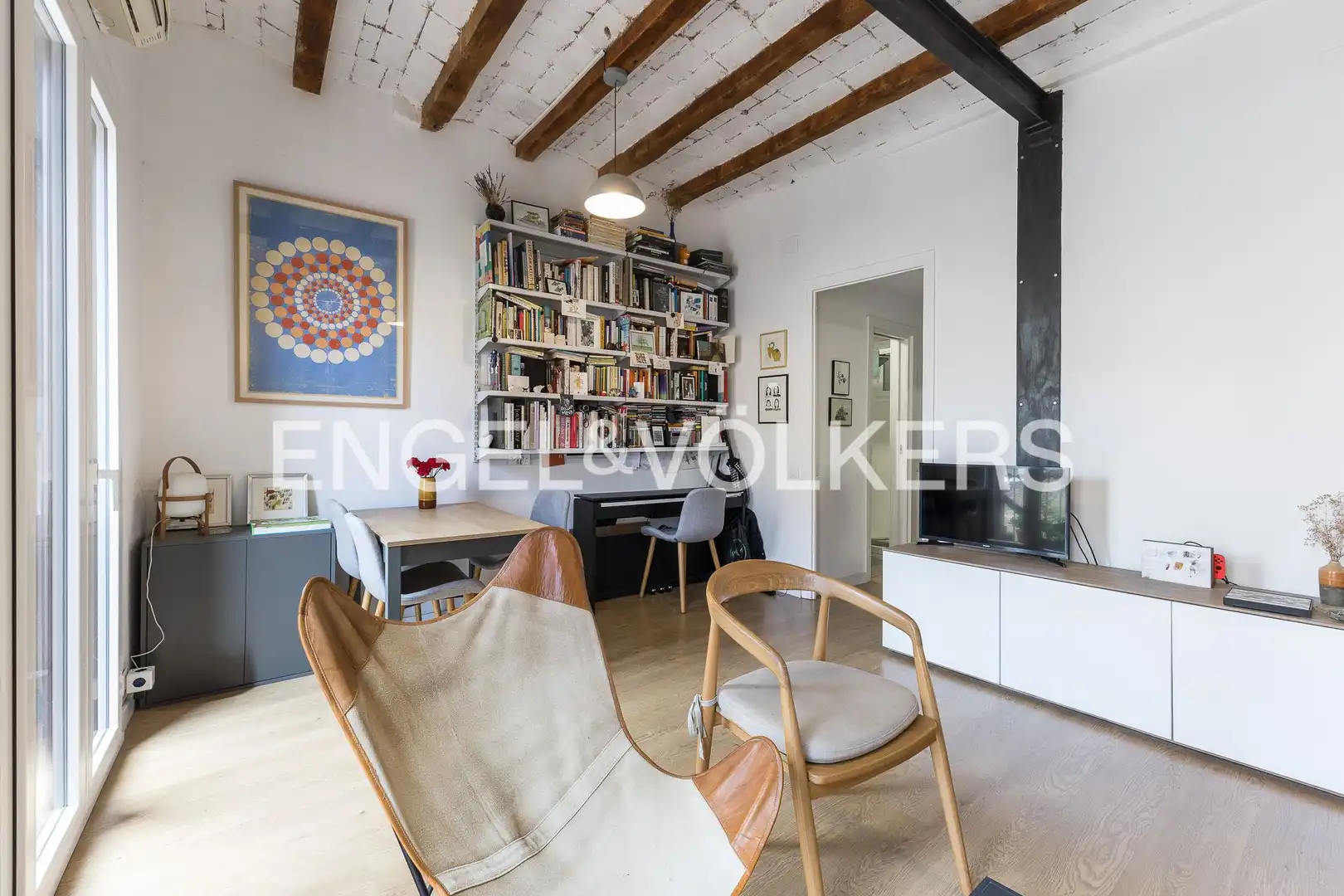 Sala de estar de Piso en venta en Barcelona con Calefacción, Parquet y Balcón