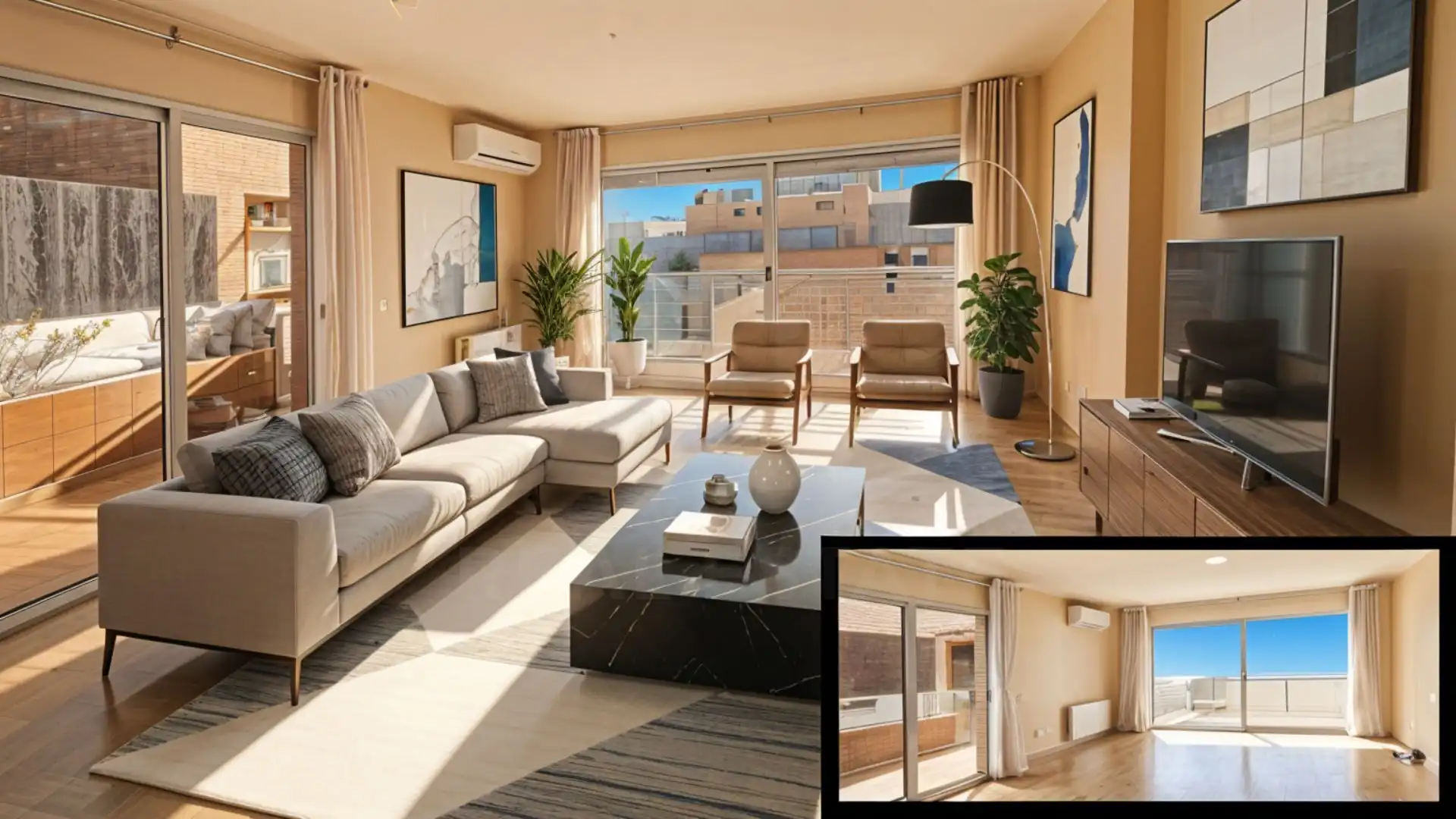 Sala de estar de Casa adosada en venta en Barcelona con Aire acondicionado, Calefacción y Terraza