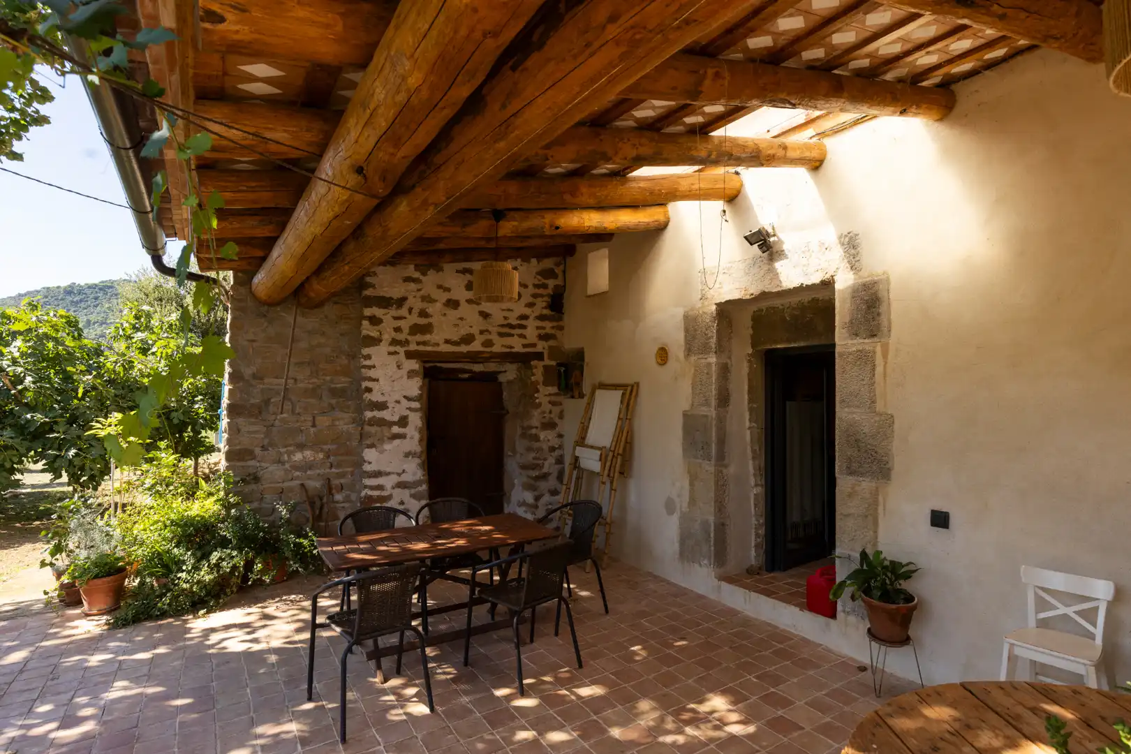 Terrasse von Country house zum Verkauf in Sant Martí de Llémena mit Klimaanlage, Heizung und Privatgarten