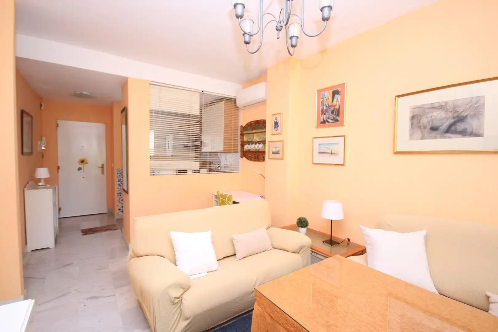 Sala de estar de Apartamento en venta en Islantilla con Aire acondicionado, Calefacción y Jardín privado
