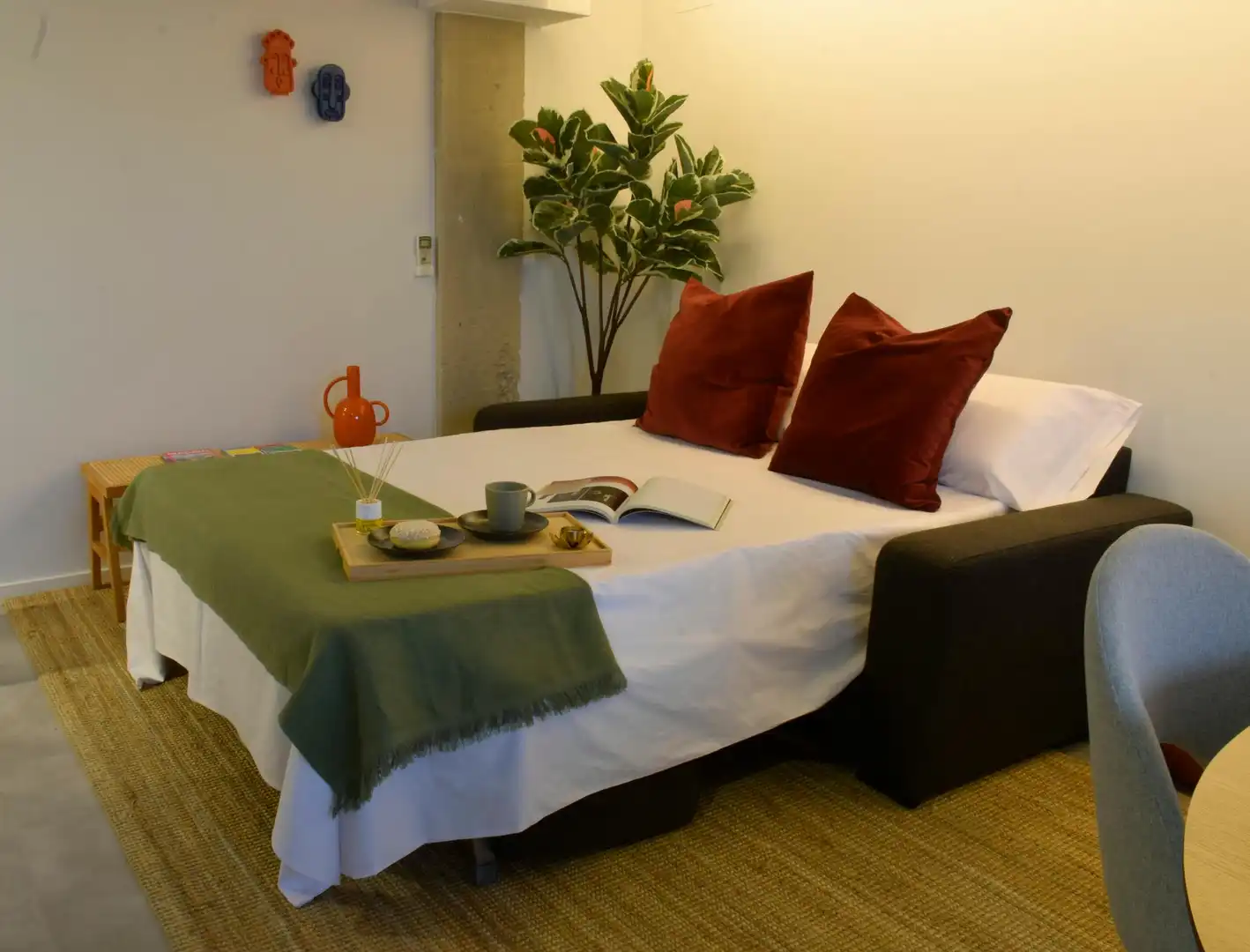 Schlafzimmer von Wohnung zur Miete in Madrid mit Klimaanlage, Heizung und Möbliert