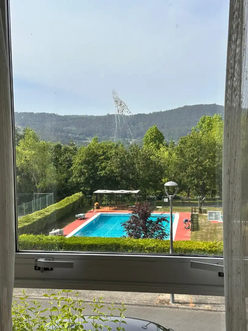 Swimming pool of Detached homes for sale in Brión  with Heating, Private garden and Parquet flooring