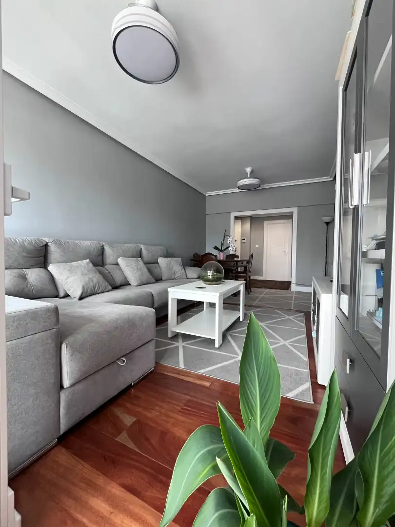 Living room of Flat for sale in Bilbao   with Heating, Terrace and Furnished