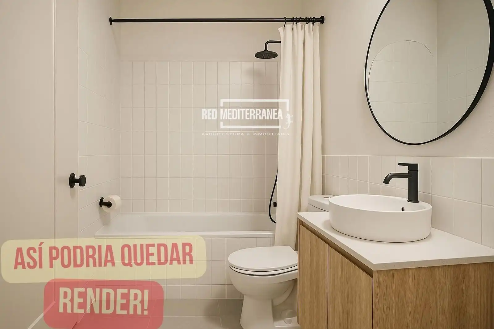 Badezimmer von Wohnung zum Verkauf in Gandia mit Klimaanlage, Heizung und Terrasse