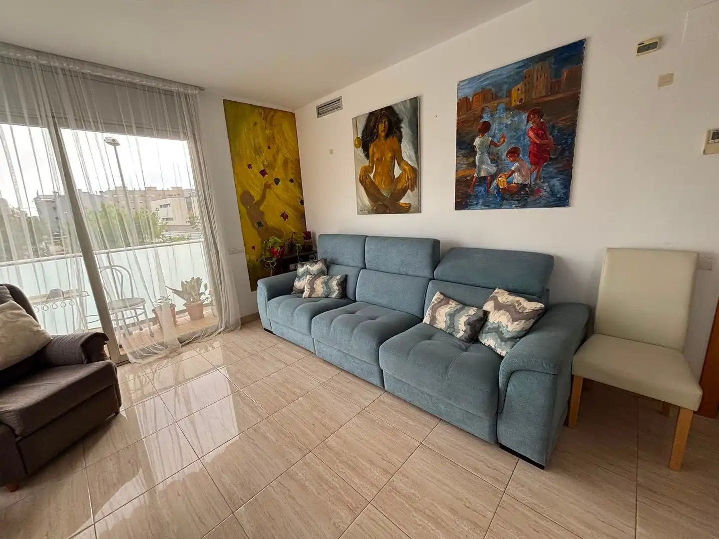 Sala de estar de Piso en venta en Pineda de Mar con Aire acondicionado, Terraza y Balcón