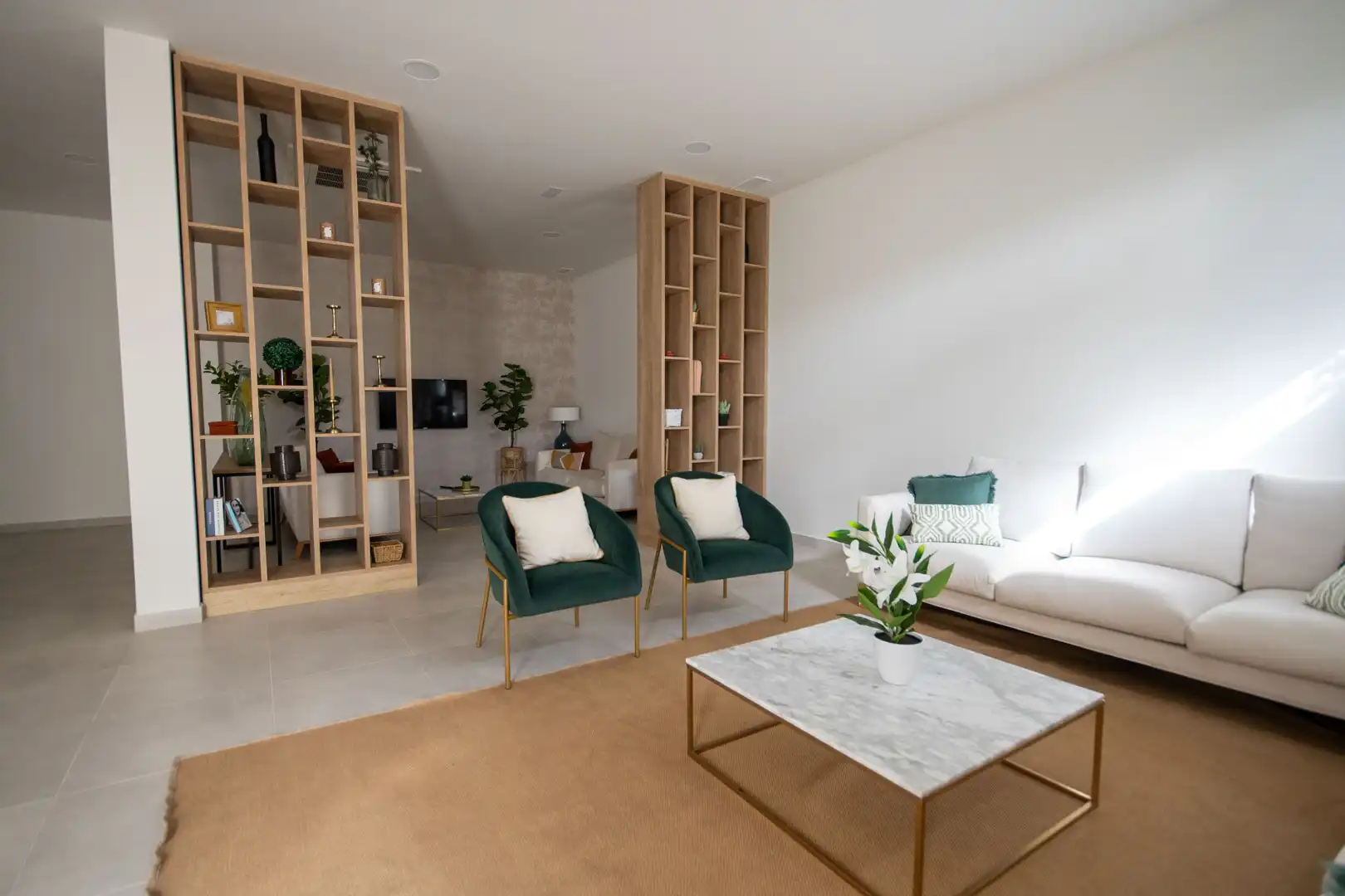 Sala de estar de Piso en venta en Mijas con Aire acondicionado, Jardín privado y Terraza
