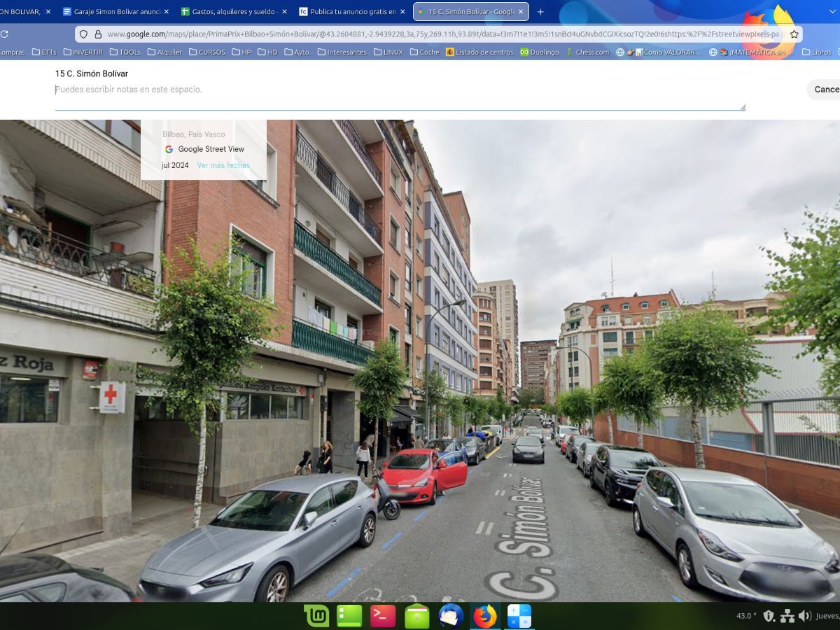 Vista exterior de Garaje de alquiler en Bilbao 