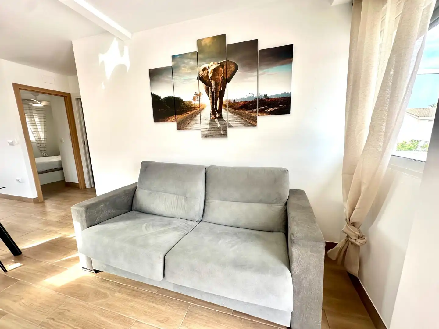 Sala d'estar de Pis de lloguer en Gandia amb Terrassa, Moblat i Balcó