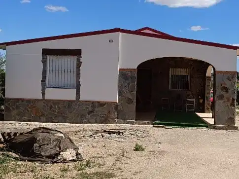 Vista exterior de Finca rústica en venta en La Haba  con Jardín privado, Parquet y Piscina
