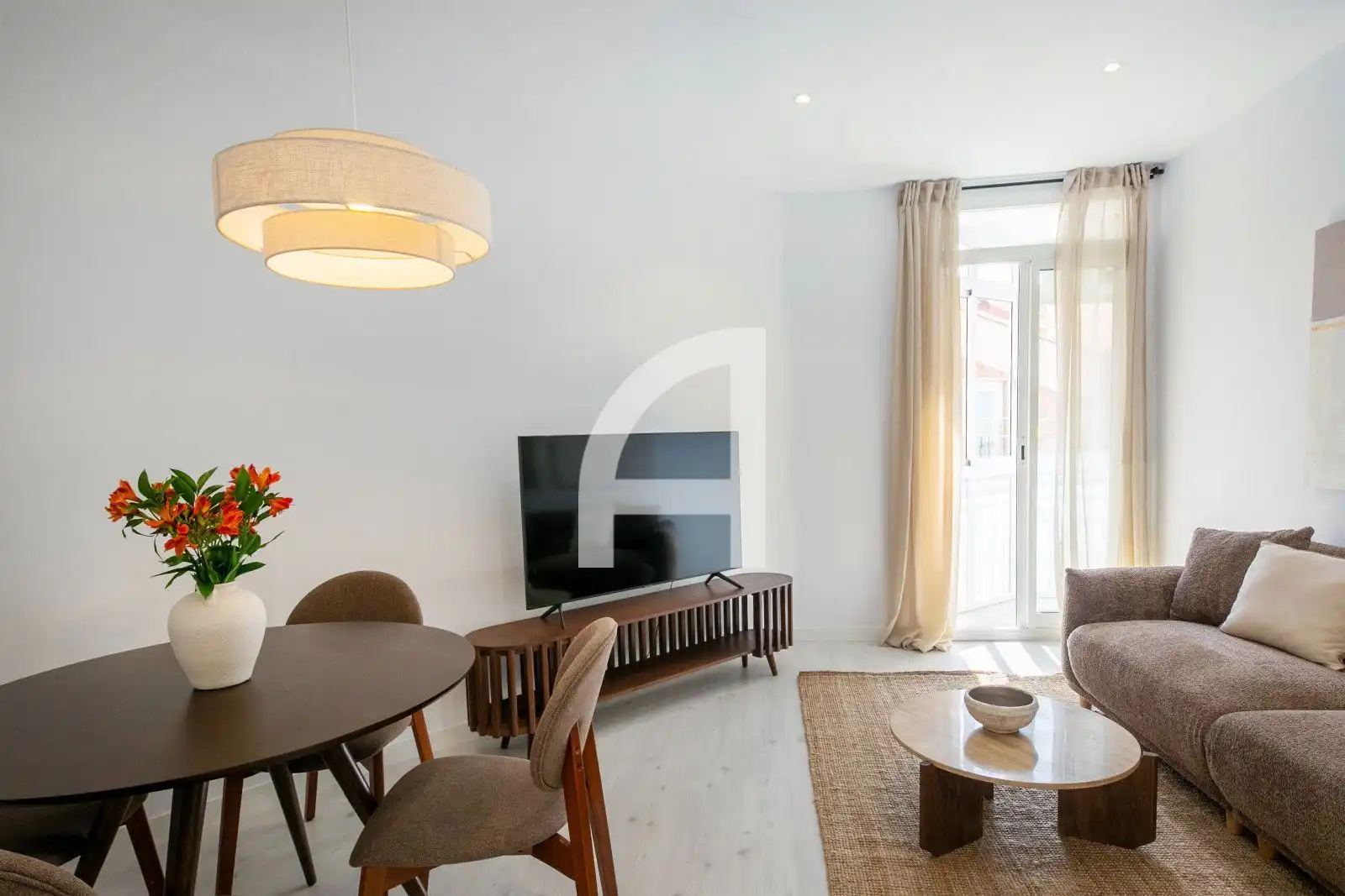 Wohnzimmer von Wohnung zur Miete in Barcelona mit Klimaanlage, Heizung und Parkett