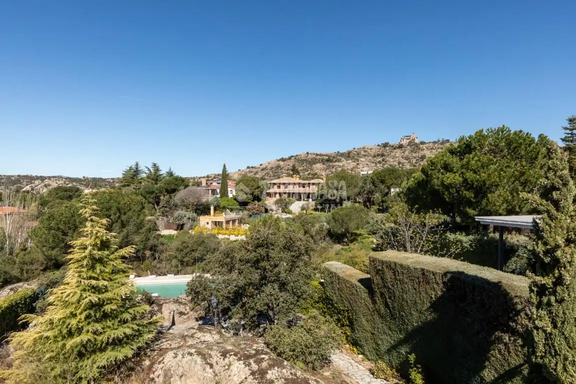 Vista exterior de Casa o chalet en venta en Torrelodones con Calefacción, Jardín privado y Piscina