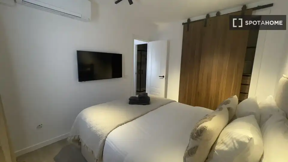 Schlafzimmer von Wohnung zur untervermieten in  Palma de Mallorca mit Klimaanlage, Terrasse und Möbliert