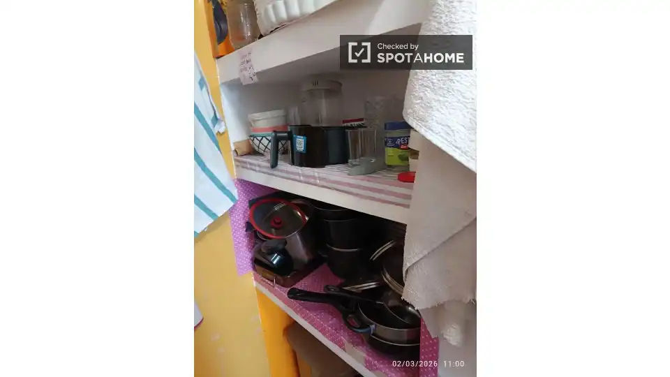 Kitchen of Flat for share in Madrid  with Air Conditioner, Terrace and Furnished