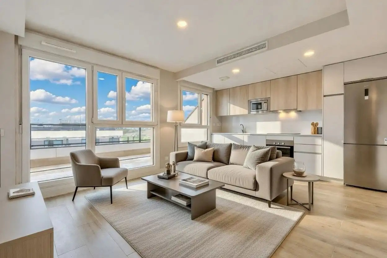 Sala de estar de Dúplex en venta en Madrid con Aire acondicionado, Calefacción y Terraza