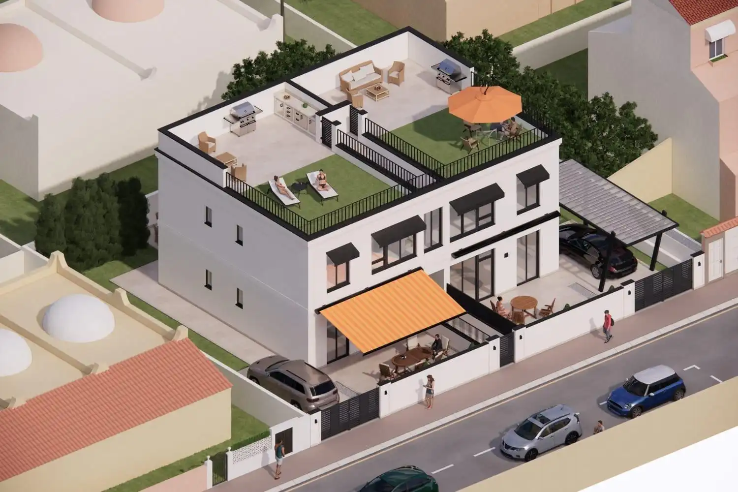 Vista exterior de Casa o chalet en venta en Torrevieja con Aire acondicionado, Jardín privado y Terraza