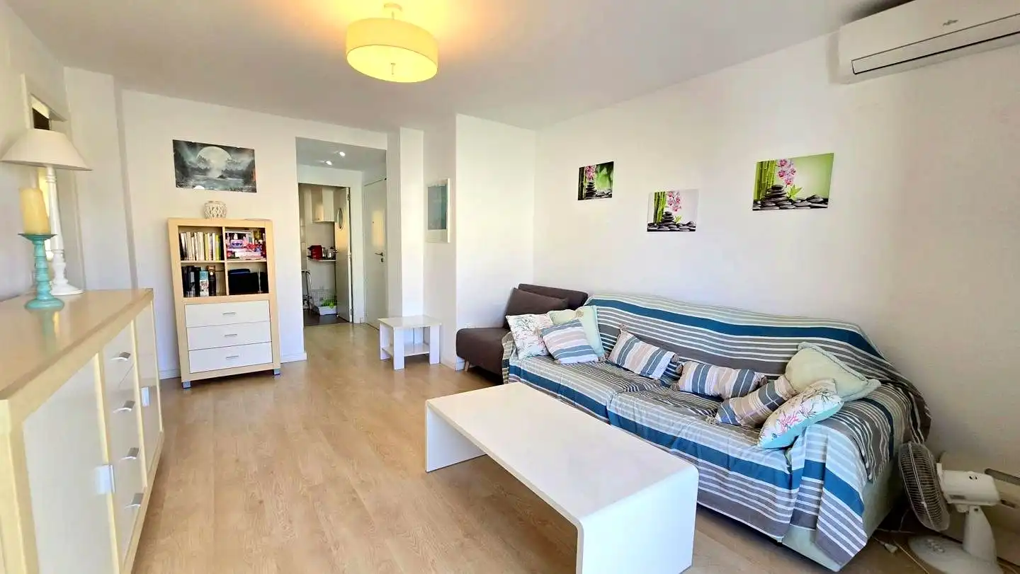 Sala d'estar de Apartament de lloguer en Gandia amb Aire condicionat, Parquet i Terrassa