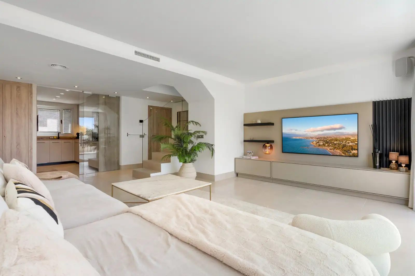 Sala d'estar de Àtic en venda en Mijas amb Aire condicionat, Terrassa i Traster