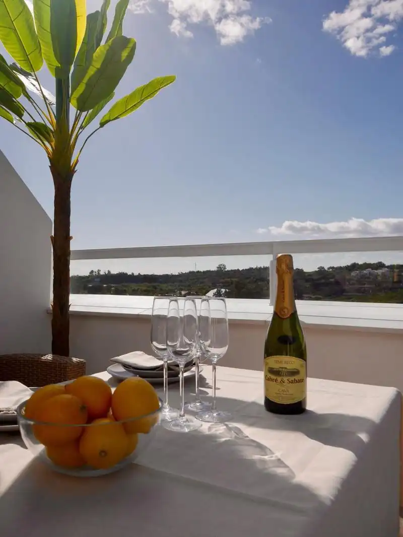 Terraza de Apartamento de alquiler en Estepona con Aire acondicionado, Terraza y Piscina