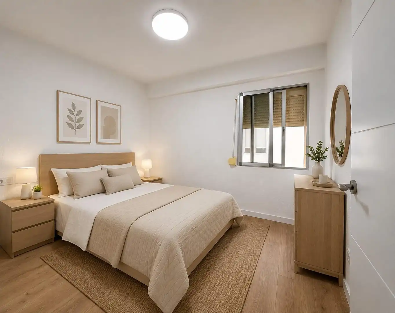 Bedroom of Flat for rent in Valencia  with Air Conditioner, Heating and Balcony