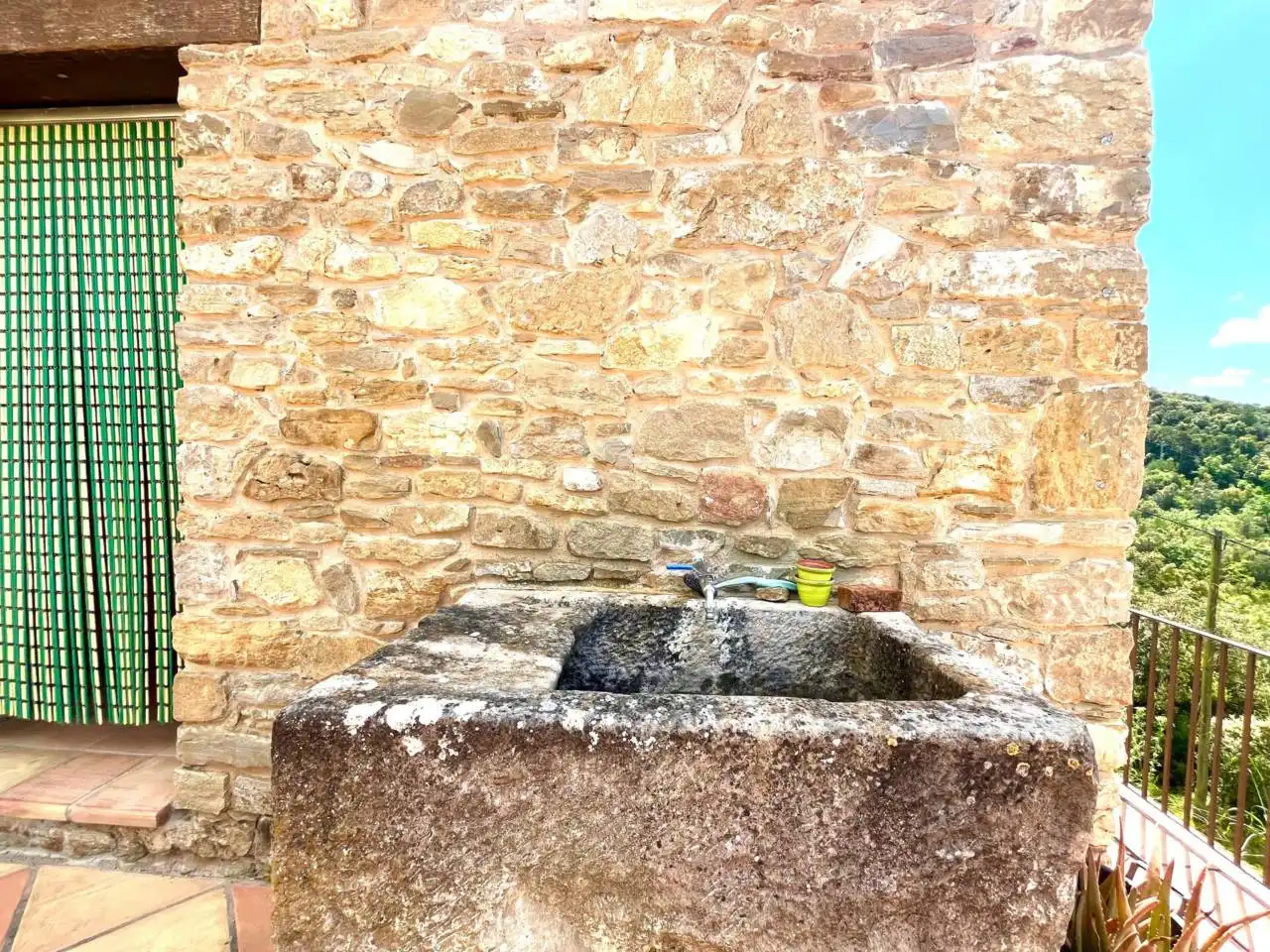 Vista exterior de Finca rústica en venta en Sant Aniol de Finestres con Calefacción, Jardín privado y Terraza
