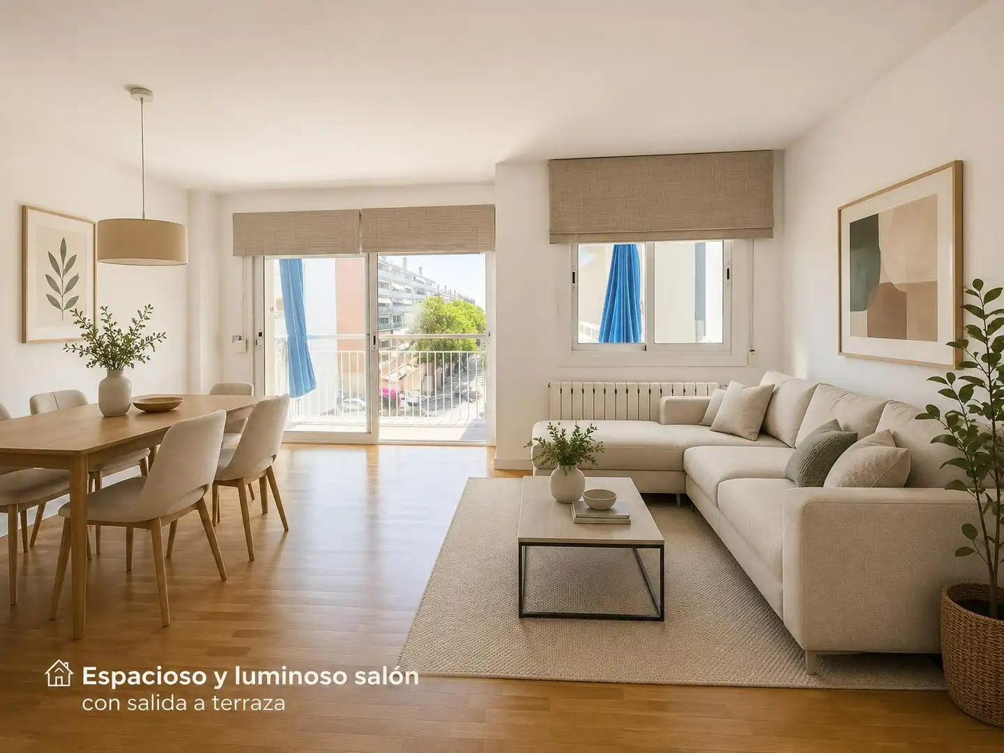 Sala d'estar de Pis en venda en Badalona amb Calefacció, Parquet i Balcó