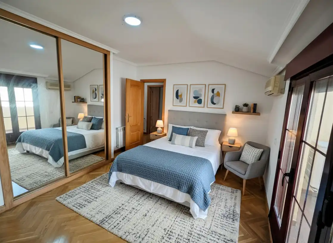 Schlafzimmer von Maisonette zum Verkauf in Arroyomolinos (Madrid) mit Klimaanlage, Heizung und Privatgarten