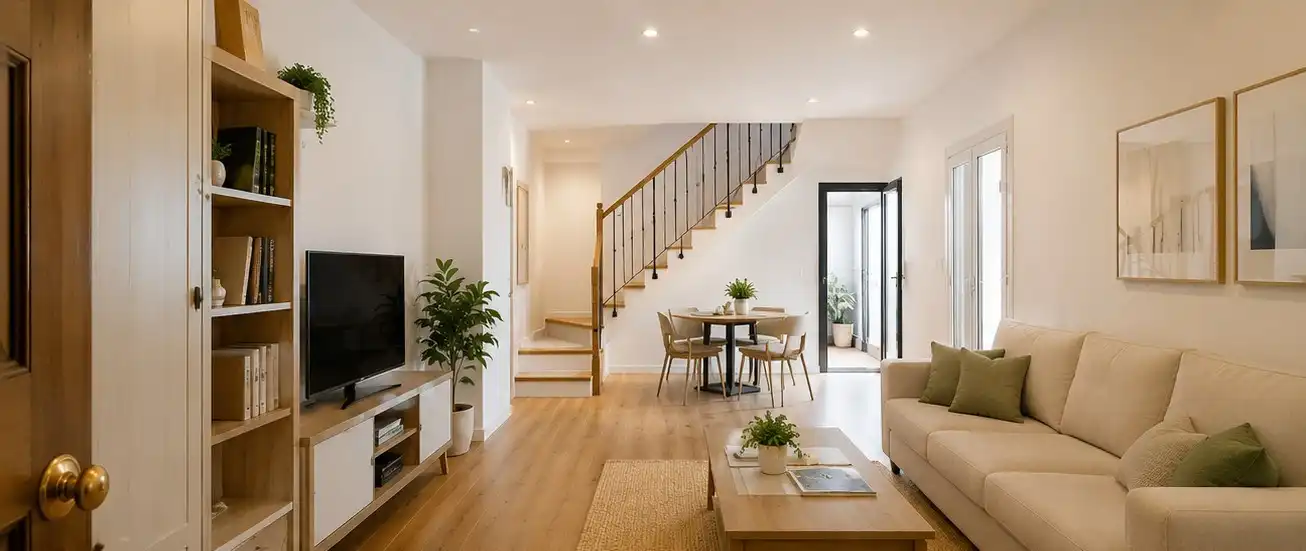 Living room of Houses for sale in Madrid  with Air Conditioner, Terrace and Furnished