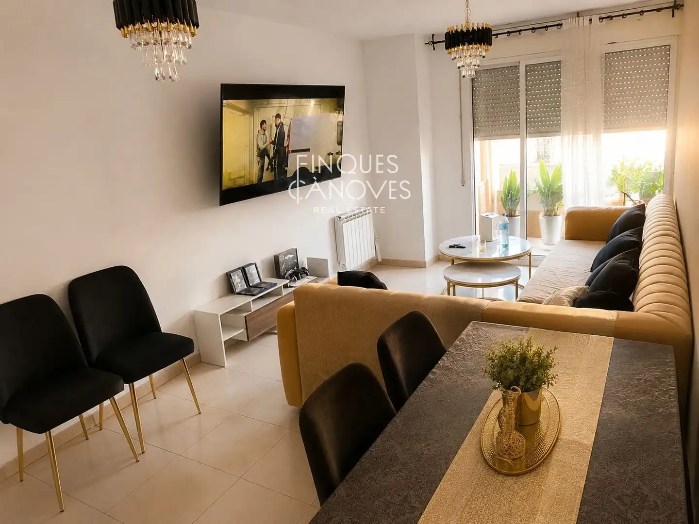 Sala de estar de Piso en venta en Girona con Calefacción y Terraza