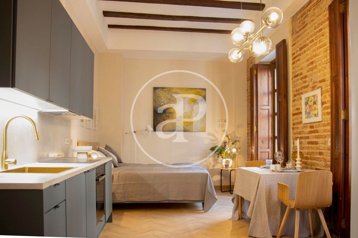 Bedroom of Loft to rent in  Valencia Capital  with Air Conditioner, Heating and Furnished