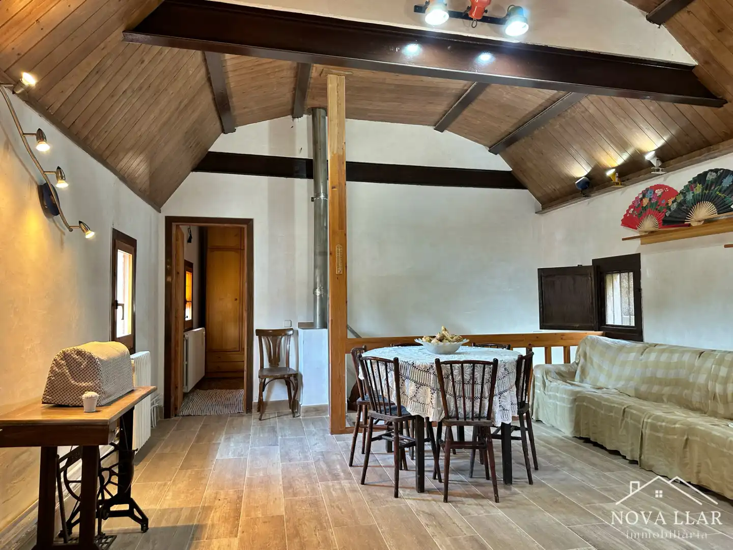 Dining room of Country homes for sale in Campdevànol  with Heating, Private garden and Parquet flooring